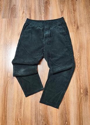 Вельветові штани carhartt wip flint pant (l) — темно-зелені / оригінал