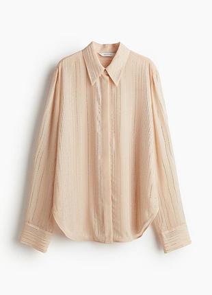 Шикарна ніжна блуза h&m edition з блискучими вертикальними смужками (розкішний перелив).
