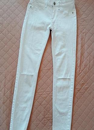 Белые тонкие джинсы скинни tally weijl skinny 32 xxs