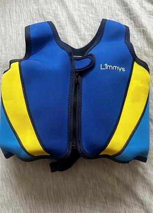 Дитячий жилет для плавання limmys premium neoprene синьо-жовтий