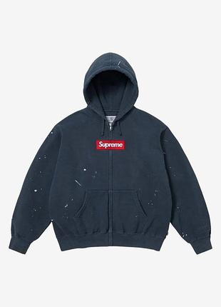 Supreme x mm6 maison margiela ss26 week4 box logo zip up hooded sweatshirt unisex