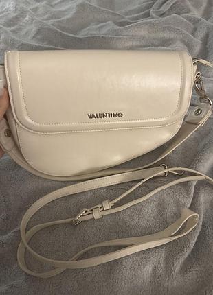 Сумка жіноча valentino молочна з двома ремінцями