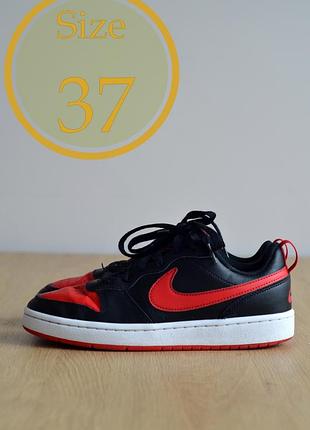 Мужские кроссовки nike court borough low 2 black/red, (р. 37)