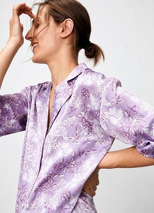 Блуза zara в піжамному стилі