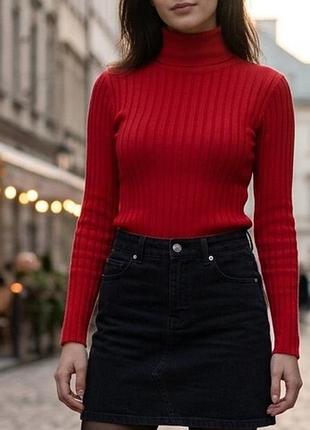 Чорна джинсова мініспідниця topshop uk8 100% бавовна