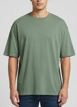 Чоловіча футболка оверсайз livergy (хакі / оливкова), розмір l, xl