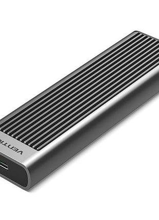 Корпус для ssd vention m.2 nvme m-key, зовнішній, usb-c 3.2 gen2 10gbps, алюмінієвий, grey (kpkh0)