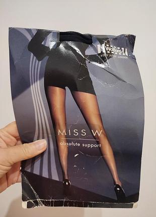 Винтажные утягивающие колготки wolford miss w 30 (размер l, черные)