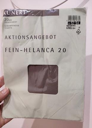 Винтажные немецкие колготки kunert fein-helanca 20 den, размер 52–54 (xl/xxl)