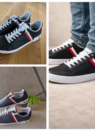 Чоловічі шкіряні кеди снікерси tommy hilfiger ramus