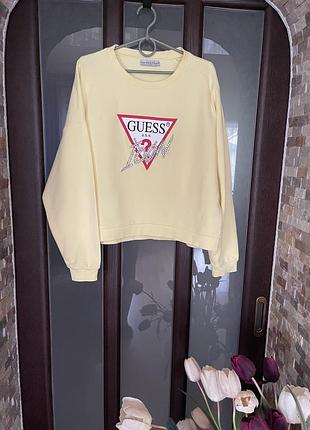 Жовтий світшот guess з логотипом
