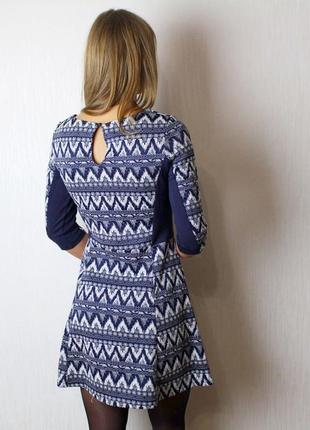 Сукня в ромбики сині абстрактний малюнок3 фото