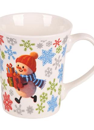 Чашка керамическая новогодняя snowman r35758 360 мл белая