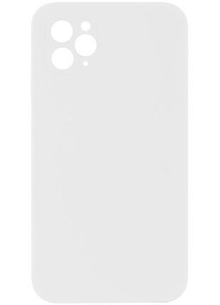 Чехол с защитой камеры silicone case full apple iphone 12 pro max white