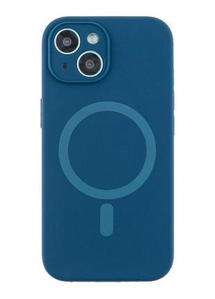 Чохол накладка з рамкою камери glow silicone case magsafe apple iphone 13 dark blue (36072_3606347)