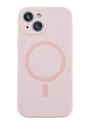 Чохол накладка з рамкою камери glow silicone case magsafe apple iphone 13 pink (36072_3606351)