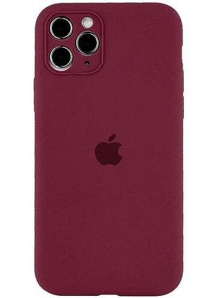 Чехол с защитой камеры silicone case full apple iphone 13 pro max plum