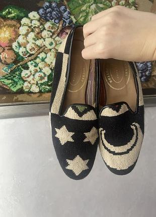 Оригінальні stubbs & wootton crest needlepoint slippers