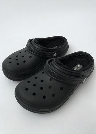 Дитячі крокси-сабо для хлопчика утеплені crocs