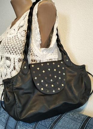 Черная брендовая сумка из натуральной кожи,radley
