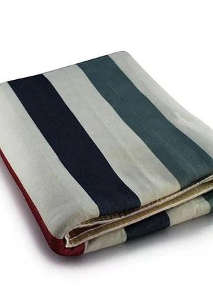 Електропростирадло electric blanket 150×120 см з регулюванням температури, різнокольорові смуги