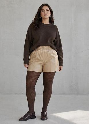 🤎 елегантні шорти з м'якої екошкіри від primark (plus size)