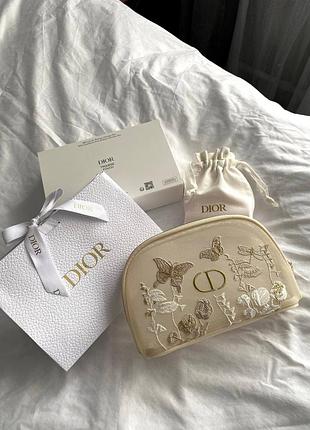 Косметичка dior з вишивкою + фірмове упакування (на подарунок)