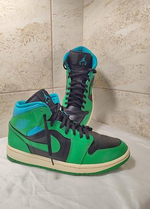 Женские кроссовки air jordan 1 mid "lucky green aquatone