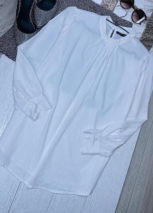 Молочна біла блуза zara m пряма блуза класична базова блуза прямого вільного крою