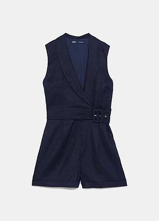 Zara  льняний  на підкладці комбінезон- кардиган,, р. s