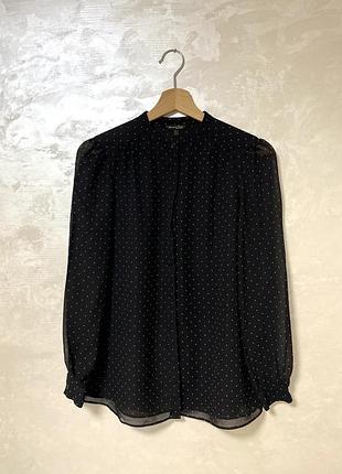 Чорна шифонова блуза massimo dutti