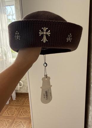 Кепі унісекс коричневе з декором