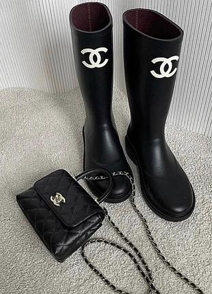 Чоботи chnl black knee high rain boot