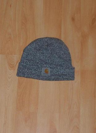 Акриловая шапка carhartt beanie wip grey era usa under polo ck original 21/25см nike x jordan
