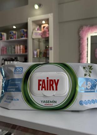 Універсальні вологі серветки для прибирання fairy jasmine, 100 шт