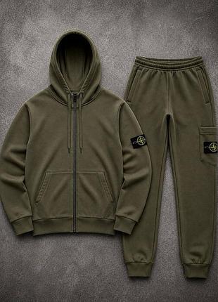 Спортивний костюм stone island на флісі ❄️