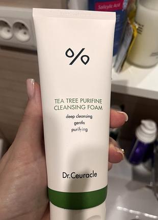 Dr.ceuracle tea tree purifine 30 cleansing foam гель-пінка для очищення шкіри з екстактом чайного дерева 150 мл
