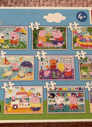 Набір пазлів peppa pig 9 в 1, дитячий подарунок