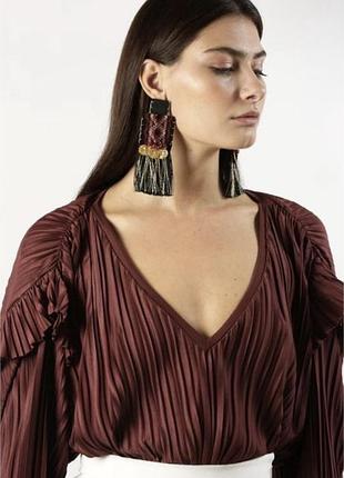Блуза коричнева zara