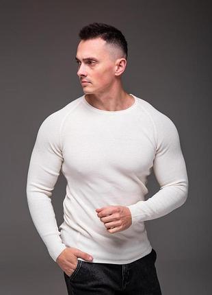 Білий чоловічий светр slim fit xxl