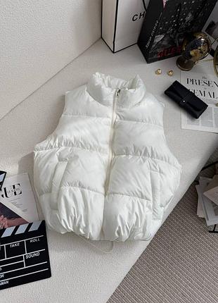 Женская утепленная жилетка oversize