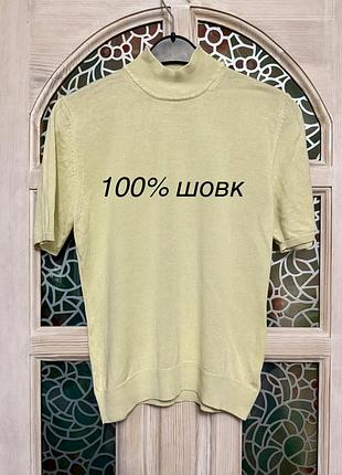 100% шовк футболка американка бренд august silk
