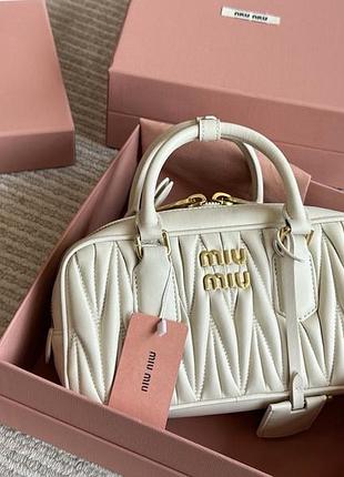 Miu miu arcadie cream leather bag