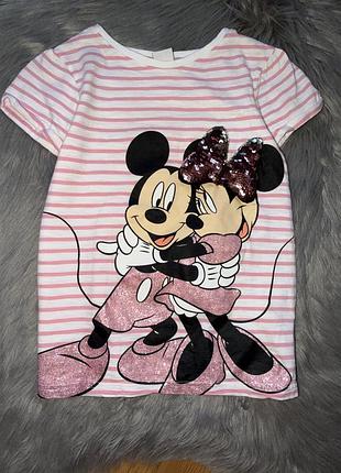 Ідеальна стильна бавовняна футболка з mickey на дівчинку 9р next