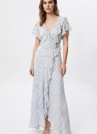 Жіноча блакитна максі-сукня river island (somewhere to go), розмір 34 (uk 8)