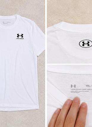 Футболка under armour белая мужская s
