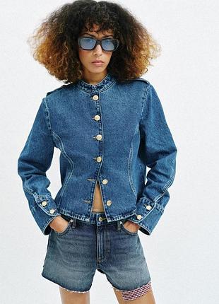 Джинсова куртка zara xs, m 9942/071/427
