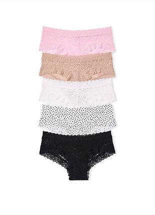 Набір з 5 шт трусиків мереживні victoria’s secret оригінал