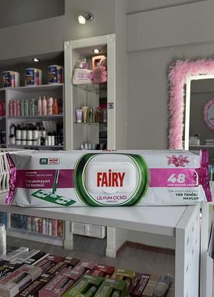 Вологі серветки для підлоги fairy "аромат лілії" (50 шт.): інноваційна чистота з силою природних компонентів
