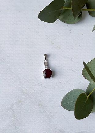 Серебряная подвеска proba с рубином 2.783ct, фианитами (2155973)